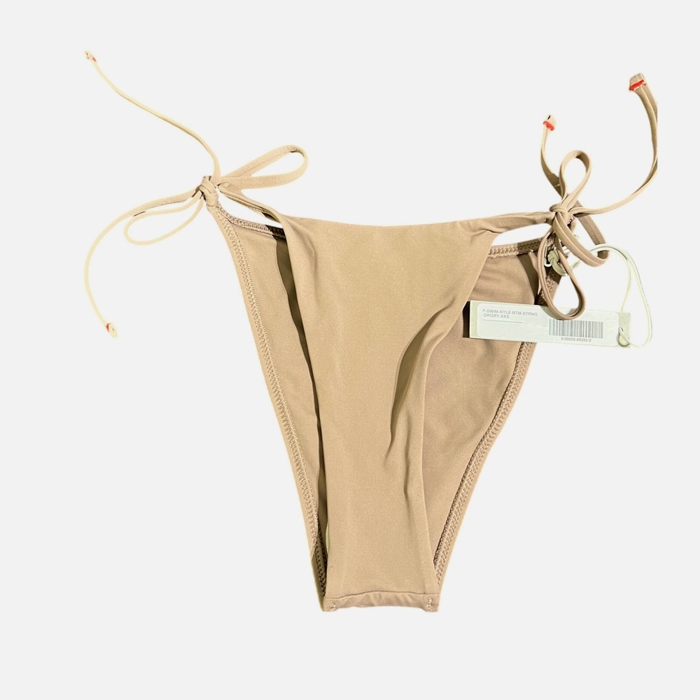 Everlane‎ ReNew Nyle String Bikini Bottoms XXS Drk Gray Taupe Swimwear